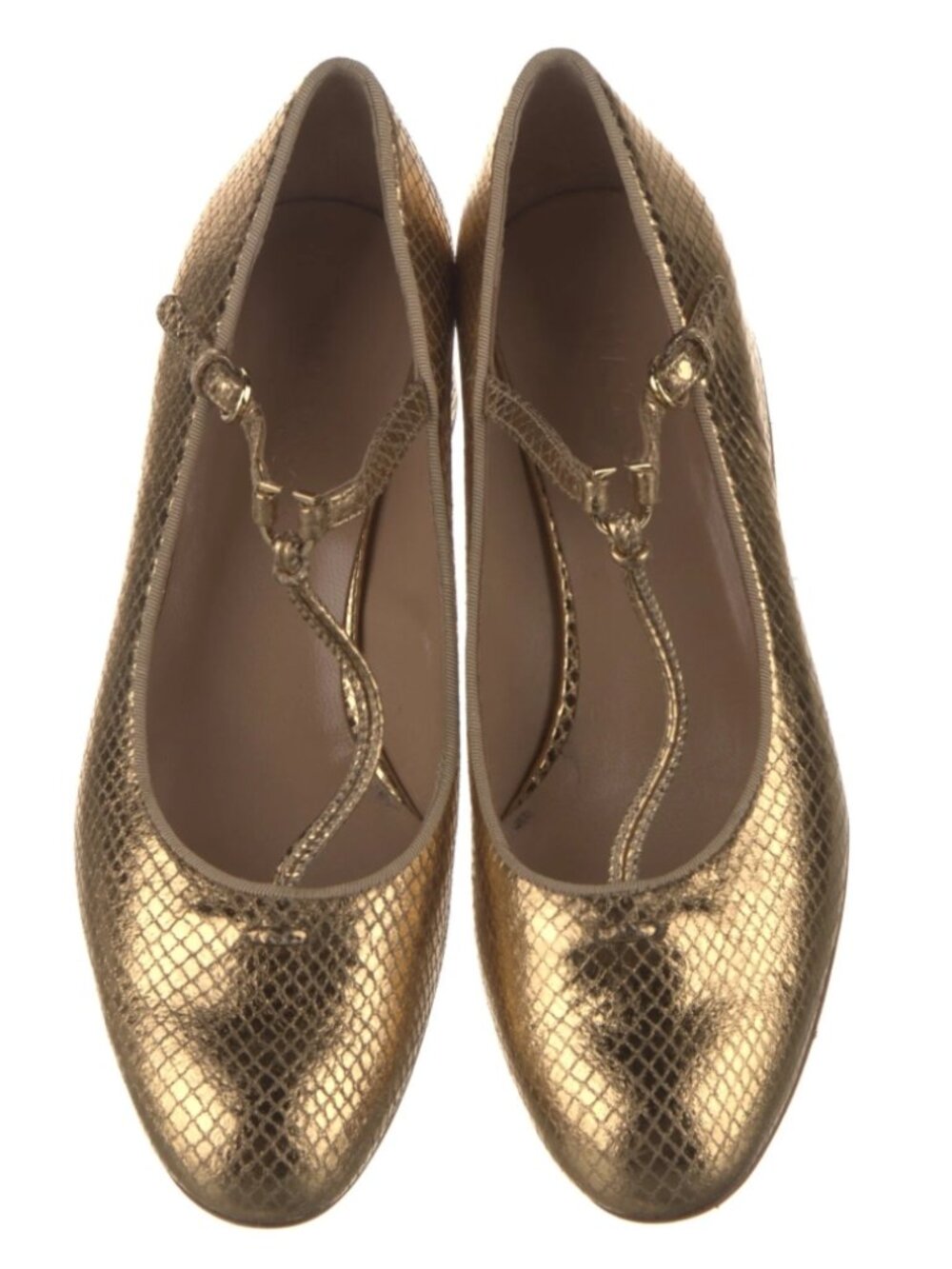 ULLA JOHNSON Lucy Mary Jane Heel Gold Python 37.5 $695